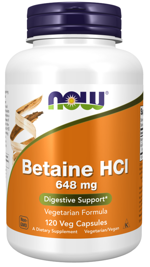Betaine HCL 648 mg Pepsín 150 mg - NOW Foods