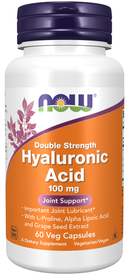 Kyselina Hyaluronová 100 mg, dvojitá sila - NOW Foods