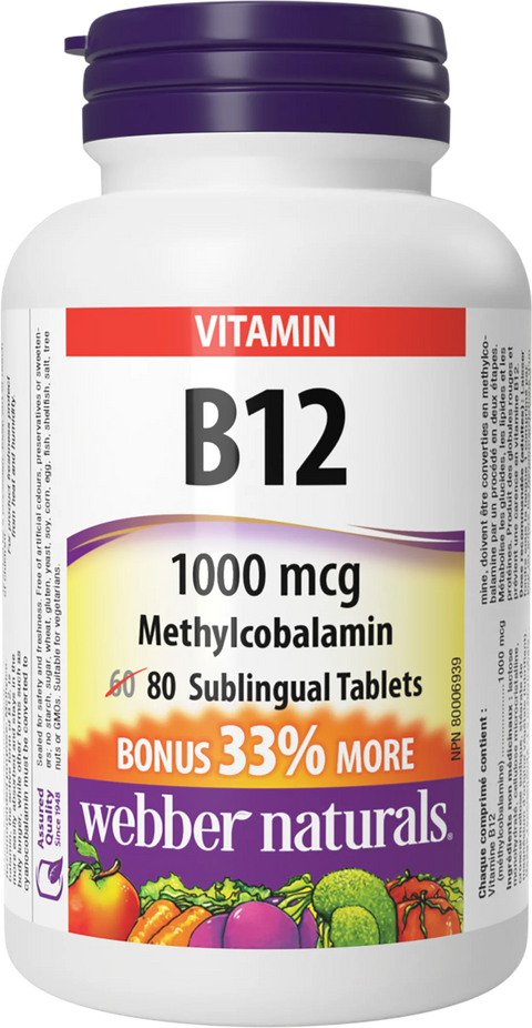 Vitamín B12 1000mcg Metylkobalamin BONUS