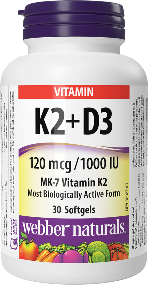 Vitamín K2 120 mcg + D3 1000 IU